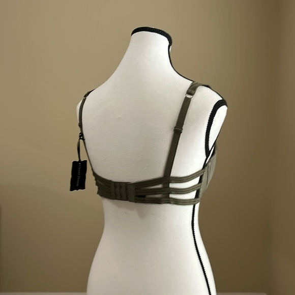 NWT - Chantal Thomas - Army Green Underwire Balconette Bra - 85D Fr / 32D US - Picture 3 of 7